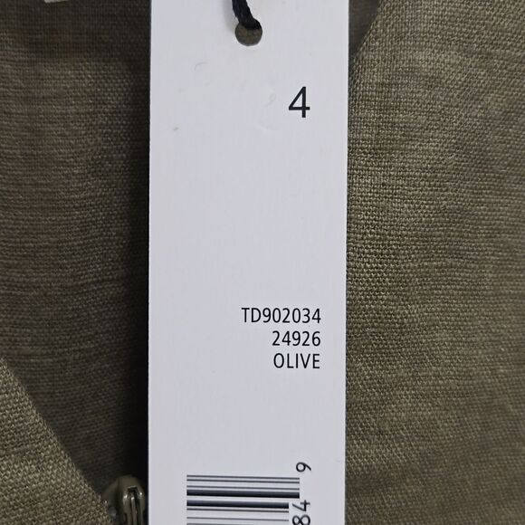 T Tahari Linen Blend Jumpsuit in Olive Size 4 business career office Resortwear - Picture 5 of 16